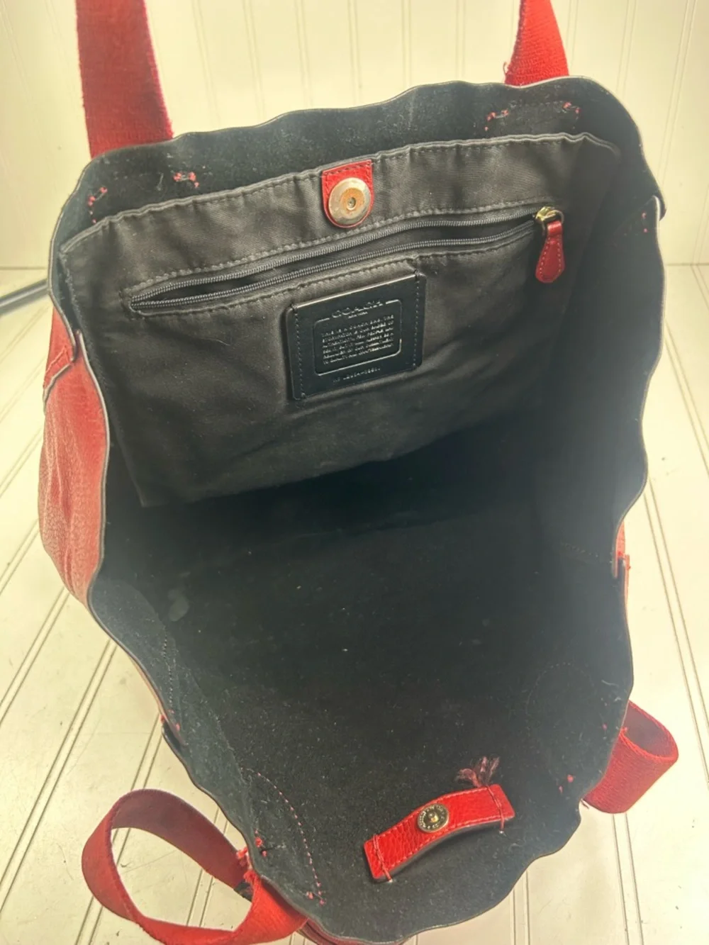 Coach Derby Vintage Y2K Red Leather Tote Bag Women’s - Picture 4 of 15